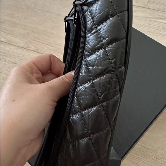 NIB CHANEL Black Aged Calfskin Cap Toe Ballerina Flats w/ Receipt - Picture 5 of 12